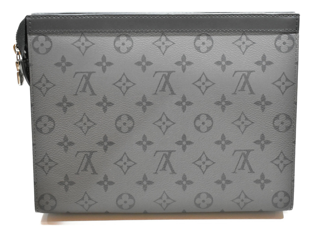Louis Vuitton Bag Eclipse Pochette Clutch Gray Shoulder Voyage Black Black Gray